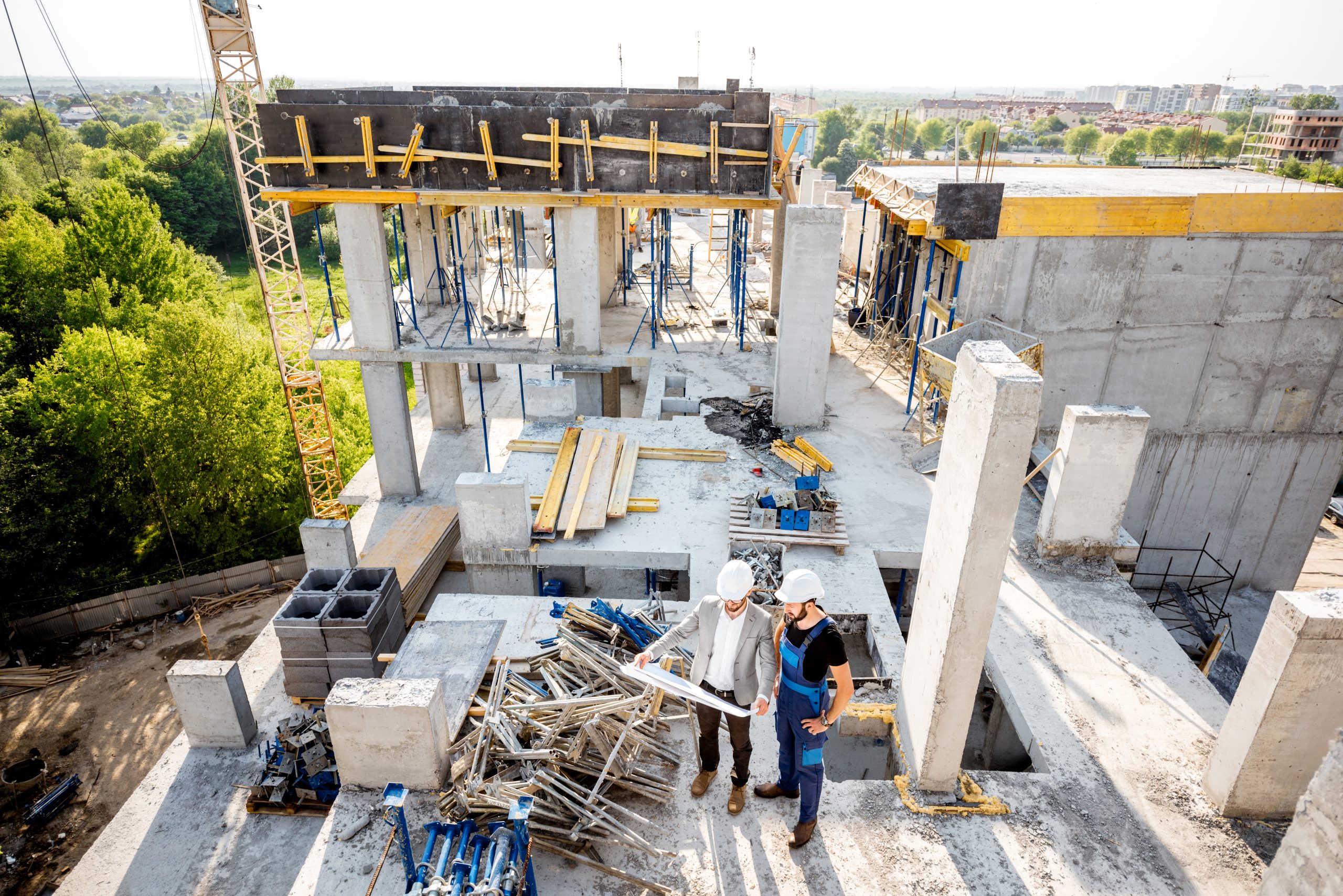 construction site with workers