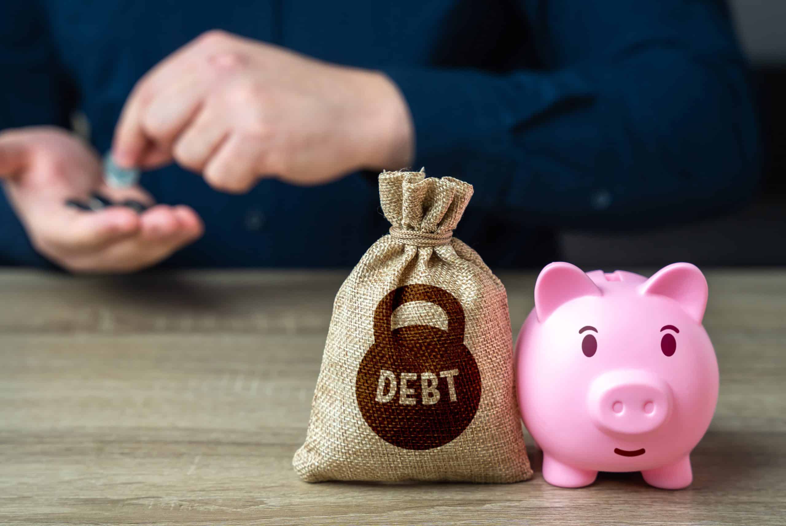 piggy bank and debt burden. refinancing and debt restructuring. difficult life situation. reducing overall interest paid. consulting with a financial advisor