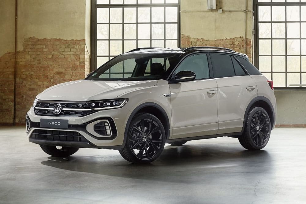 Witte Volkswagen T-Roc R-Line voor zakelijke lease