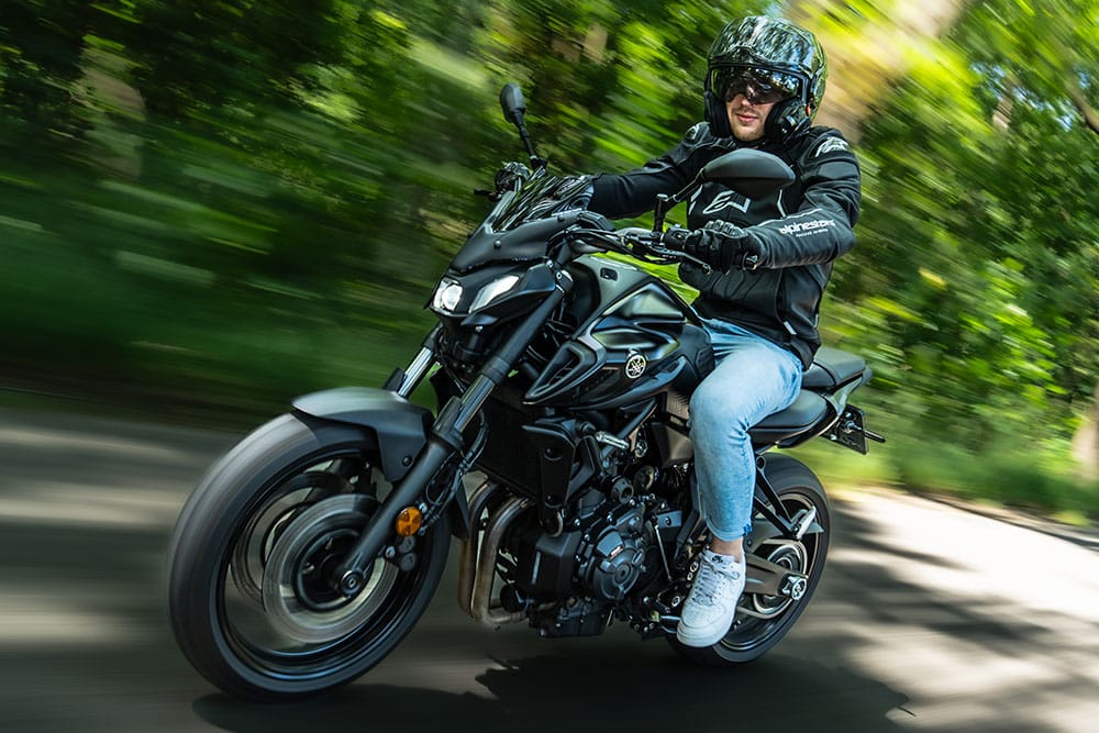 Zwarte Yamaha MT-07 motor geschikt voor zakelijke equipment lease